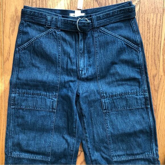 Madewell Belted Wide-Leg Cargo jeans in Marlberry Wash Denim Women’s Size 27 NWT - Picture 6 of 14